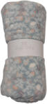 Soffi Baby takaró plüss dupla szürke virágos 75x100cm - babamarket