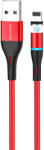 BOROFONE BU16 Mágneses USB - Lightning kábel 2.4A 1.2 m piros