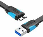 Vention Cablu plat USB 3.0 A către Micro-B Vention VAS-A12-B100 1m negru (VAS-A12-B100)