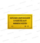  Napelemek lekapcsolásakor is feszültség alatt . . . (Sárga) 100x60mm Öntapadó matrica