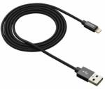 CANYON CNS-MFIC3B, 1 méteres prémium fonott Lightning/USB kábel, Apple által jóváhagyott MFI, fekete