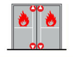  Dorma pánikzár szett (2szárnyú, A-2pontos-lent fent függőlegesen zár, P-2pontos-lent fent függőlegesen zár, tűzgátló, max. 3400, fix gombbal) (DPSZ86)