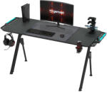 Topeshop Gamer asztal LED világítással karbonszálas bevonat 156cm FALCON 1.4