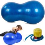 Verk Group Mogyoró alakú fitness labda pumpával, 90 cm, kék