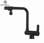 Getwell Harrier, 3 utas Konyhai csap, lehajtható hattyúnyakkal és többfunkciós perlátorral vízszűrőkhöz Fekete színben (GW252B)