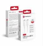 Forcell Type-C - Type-C QC4.0 5A/20V PD100W szövetes adat- és töltőkábel 1m - C339 (fehér)