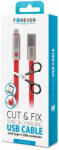Forever Cut&Fix vágható USB - Type-C adatkábel 1, 5m (piros)