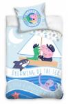 Peppa pig Set lenjerie de pat pentru copii, Peppa Pig Dreaming, Husa pilota 100x135 cm, Husa perna 40x60 cm, Bumbac 100% (8592850411997) Lenjerie de pat