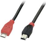 Lindy USB 2.0 Csatlakozókábel [1x USB 2.0 dugó, mikro B típus - 1x USB 2.0 dugó, mini B típus] 0.50 m Fekete OTG funkcióval (31717) (31717)