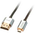 Lindy HDMI Csatlakozókábel [1x HDMI dugó - 1x HDMI dugó, D mikro] 1.00 m Szürke (41681) (41681)