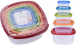 Koopman International Set 5 cutii alimentare cu capac Koopman, plastic, multicolor (KO-911000140)