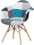 Artium Jídelní židle, potah látka patchwork, dřevěné nohy, masiv přírodní buk (CT-768_PW2)