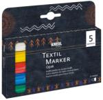  Marker pentru textile Opak Kreul varf mediu, 5 buc/set