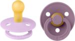 BIBS - Set 2 suzete Colour Latex, tetina rotunda, 0 luni +-Mauve/Violet Sky