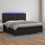vidaXL fehér műbőr rugós ágy matraccal és LED-del 200x200 cm (3135903) - vidaxl