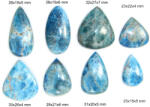  Cabochon Apatit Albastru Mineral Natural - Picatura - 23-38x15-27x4-7 mm - 1 Buc