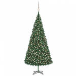 vidaXL zöld megvilágított műkarácsonyfa gömb szettel 500 cm (3077840) - balena