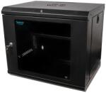 Spacer Cabinet 19″ SPACER 9U 500x450mm, fixare pe perete, Flatpack (dezasamblat), negru, panouri detasabile, otel 1mm, sarcina maxima 25Kg (SPCW-9U-450-BK-02)