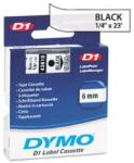 DYMO "D1" Feliratozógép szalag 6 mm x 7 m fekete-víztiszta (43610) (43610) (43610)