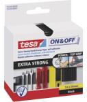 TESA On & Off Tesa öntapadós tépőzár, tépőzáras ragasztószalag, extra erős 1000 mm x 50 mm fekete TESA On & Off 55229-00-01 (55229-00-01) (55229-00-01)