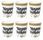  Happy Birthday! Feliratú Elegáns Léggömbös Szülinapi Papír Pohár - 250 ml, 6 db-os