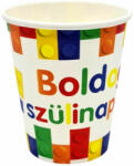  Boldog szülinapot építőkockás parti pohár, 6db-os