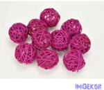  Vessző gömb 4 cm 10db/cs - Magenta