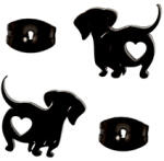  Fekete színű bedugós tacskós fülbevaló