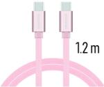 SWISSTEN adat- és töltőkábel textil bevonattal, USB-C-USB-C 1, 2 m, rozé arany (71527205)