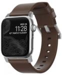NOMAD curea din piele Apple Watch Ultra (49mm) 8/7 (45mm)/6/SE/5/4 (44mm)/3/2/1 (42mm) maro-argintiu cataramă (NM1A4RSM00)