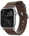 Nomad Goods curea din piele Apple Watch Ultra (49mm) 8/7 (45mm)/6/SE/5/4 (44mm)/3/2/1 (42mm) maro-argintiu cataramă (NM1A4RSM00)