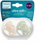 Philips Set Philips-Avent 2 Suzete Ultra Soft 0-6luni Ortodontice Fara BPA Frunze/Papagal Multicolor (SCF091/07)