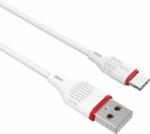 BOROFONE BX17 USB Type-C apa - USB Type-A apa Adat és töltő kábel - Fehér (1m) (BX17 USB-C)