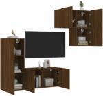 vidaXL 4 darab barna tölgyszínű szerelt fa falra szerelhető TV-bútor (3216434) - vidaxl