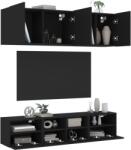 vidaXL 5 darab fekete szerelt fa falra szerelhető TV-bútor (3216512)