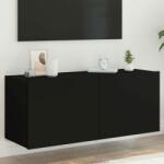 vidaXL fekete fali TV-szekrény LED-világítással 100x35x41 cm (837324)