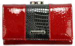 Cavaldi H23-3 piros-fekete lakk bőr közepes női pénztárca (H23-3-RS9-red)