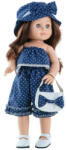 Paola Reina kiegészítő kék-fehér pöttyös ruha 42cm-es babákra