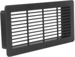 Dalap 972B PVC szögletes szellőzőrács a csővezeték lezárására, 220x90 mm, fekete (972B)
