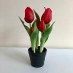 Kreatív Cserepes tulipán piros élethű nagy virágú