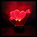 Love & Lights Szívek nyíllal mintás illúzió lámpa