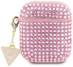 Guess AirPods 1/2 cover pink Rhinestone Triangle Charm (GUA2HDGTPP)