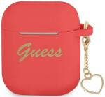 Guess Ghici GUA2LSCHSR AirPods acoperă roșu Silicon Charm Heart Collection (GUA2LSCHSR)