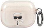 Karl Lagerfeld Husă Karl Lagerfeld KLAPUKHGD pentru AirPods Pro, aurie, Glitter, capul lui Karl (KLAPUKHGD)