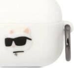 Karl Lagerfeld AirPods Pro husă albă din silicon Choupette Head 3D (KLAPRUNCHH)