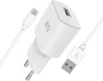 XQISIT NP Travel Charger Single USB-A 2.4A w. micr white (50854)