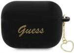 Guess husă AirPods Pro 2 neagră din silicon Charm Heart Collection (GUAP2LSCHSK)