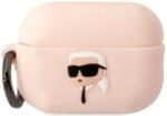 Karl Lagerfeld AirPods Pro 2 husă roz din silicon Karl Head 3D (KLAP2RUNIKP)