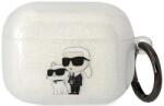 Karl Lagerfeld husă transparentă cu sclipici pentru AirPods Pro Karl&Choupette (KLAPHNKCTGT)