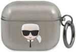 Karl Lagerfeld Carcasă pentru AirPods 3 Karl Lagerfeld KLA3UKHGK neagră Glitter Karl`s Head (KLA3UKHGK)